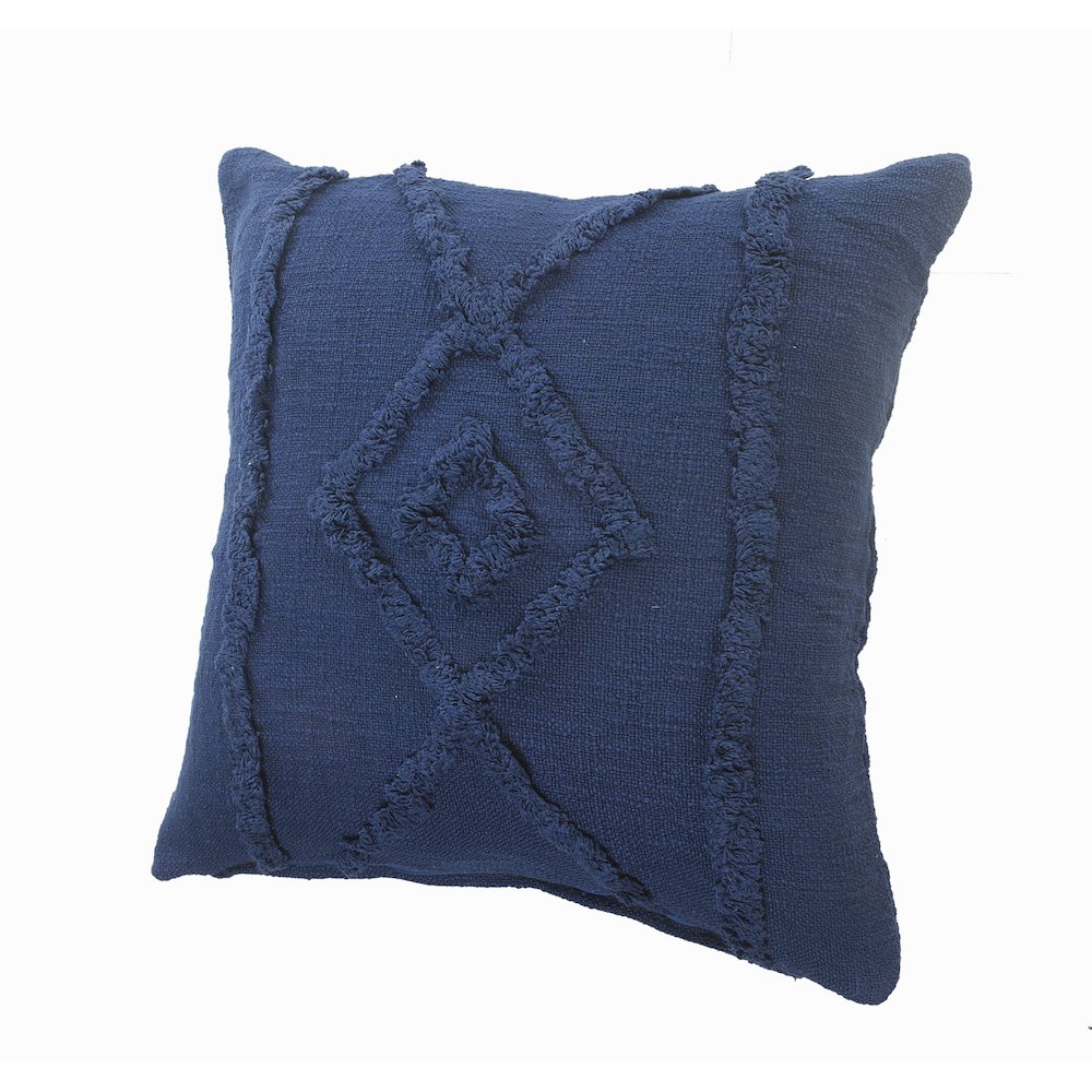 Ox Bay Hand-Woven Blue  Diamond All-Natural Cotton  Pillow Cover. Picture 4