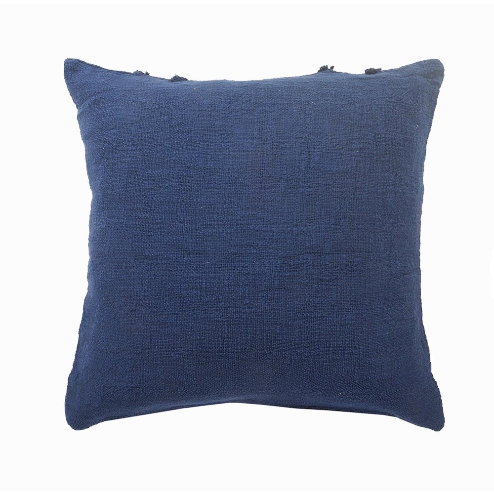 Ox Bay Hand-Woven Blue  Diamond All-Natural Cotton  Pillow Cover. Picture 5