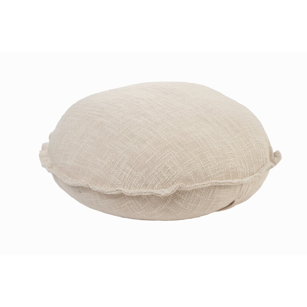 Solid Birch Round Throw Pillow. Picture 3