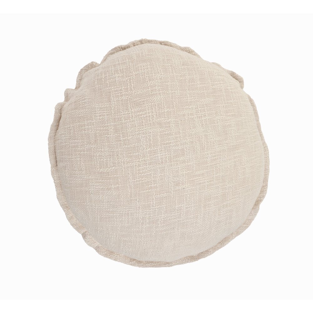 Ox Bay Hand-Woven Beige Solid All-Natural Cotton  Pillow Cover. Picture 2