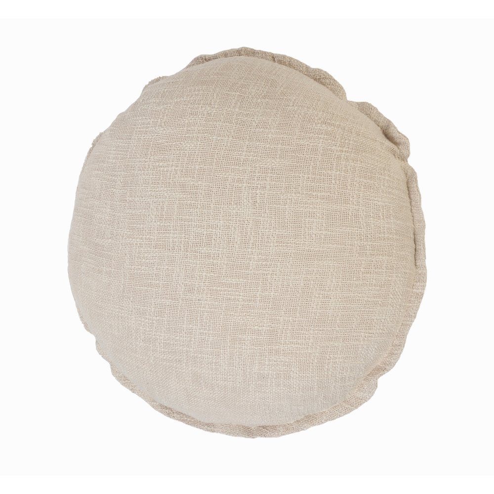 Ox Bay Hand-Woven Beige Solid All-Natural Cotton  Pillow Cover. Picture 3