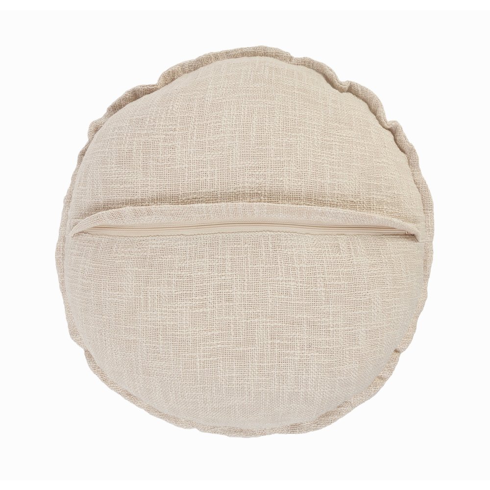 Ox Bay Hand-Woven Beige Solid All-Natural Cotton  Pillow Cover. Picture 4