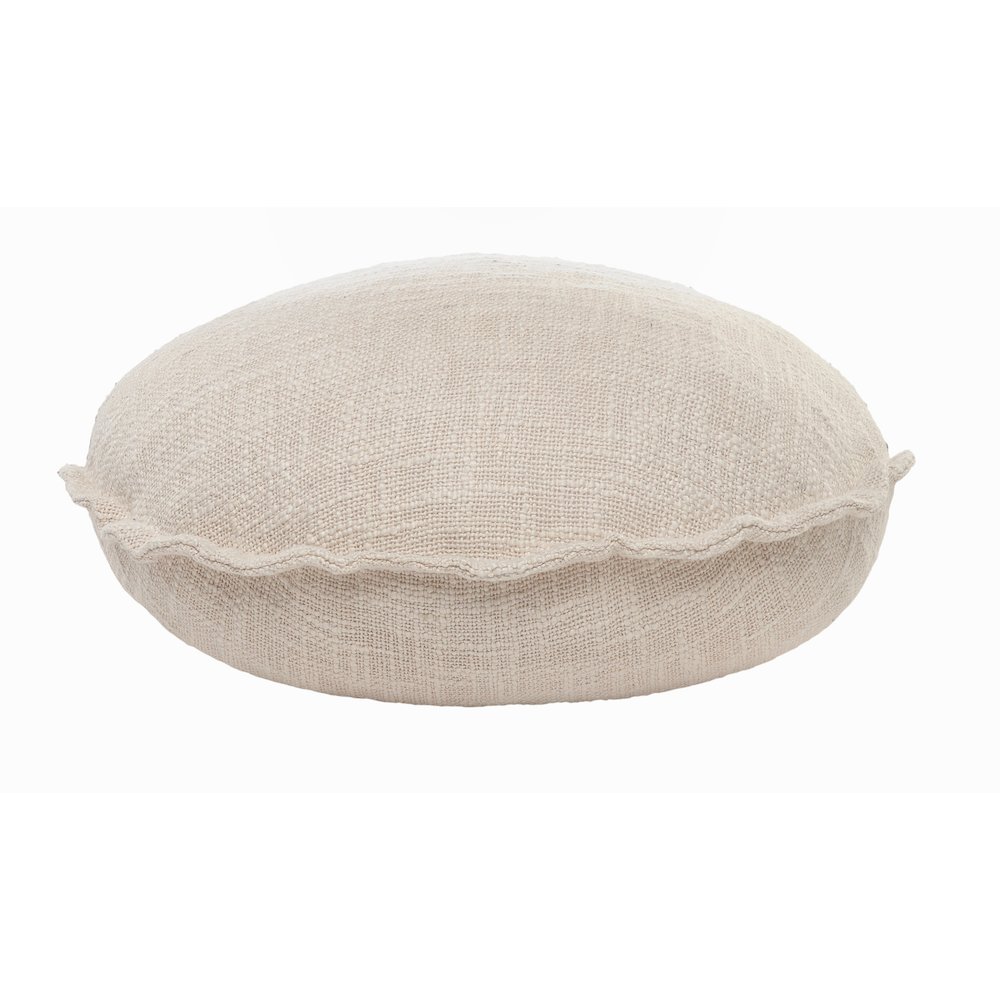 Ox Bay Hand-Woven Beige Solid All-Natural Cotton  Pillow Cover. Picture 5