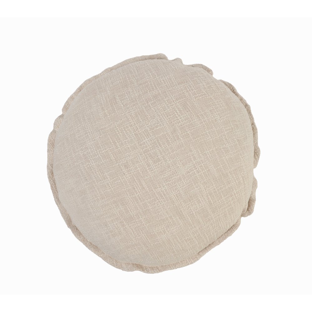Ox Bay Hand-Woven Beige Solid All-Natural Cotton  Pillow Cover. Picture 1
