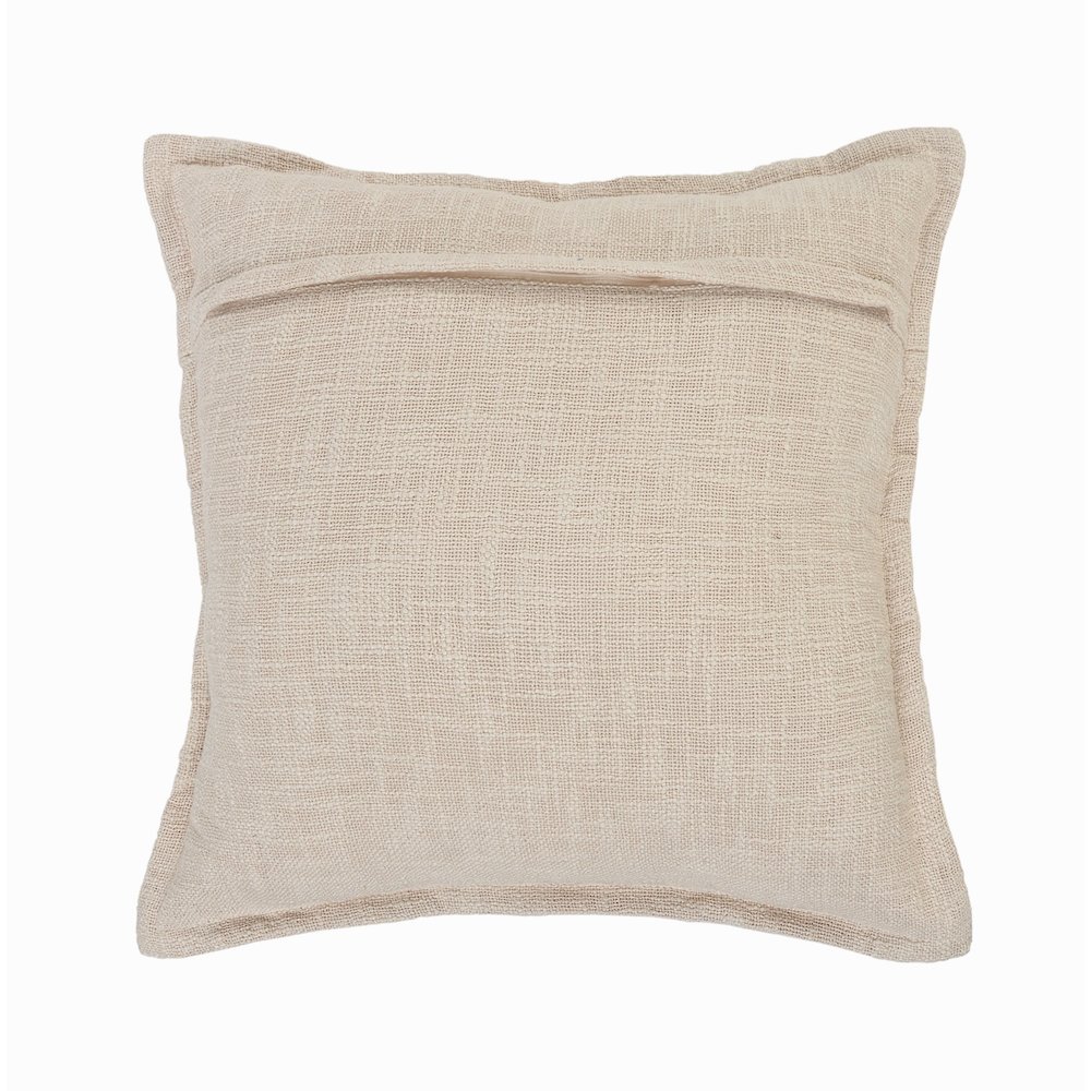 Ox Bay Hand-Woven Beige Solid All-Natural Cotton  Pillow Cover. Picture 4