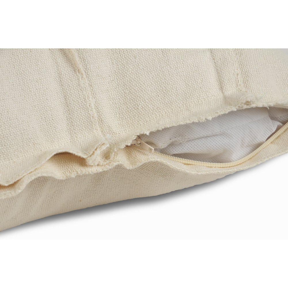 Ox Bay Hand-Woven Cream Patchwork All-Natural Cotton  Pillow Cover. Picture 2