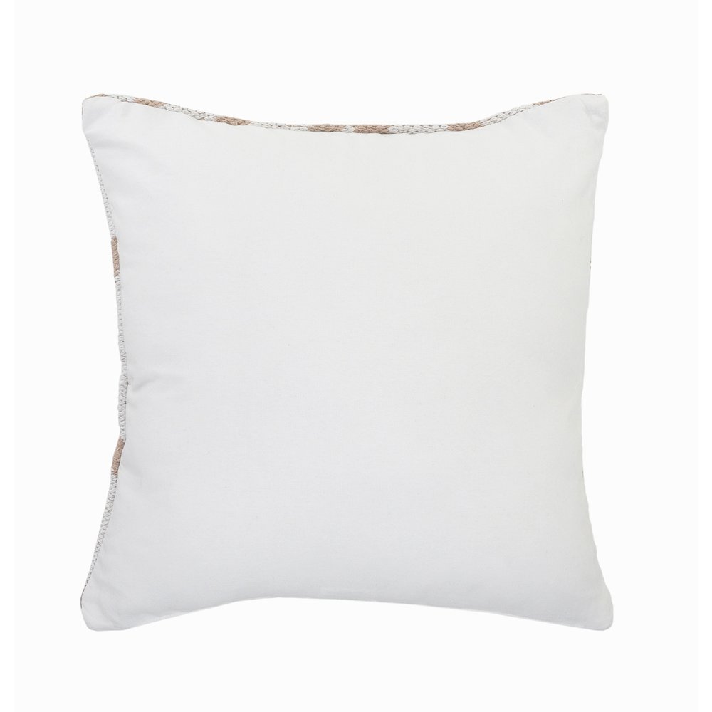 Ox Bay Hand-Woven White/Tan Geometric All-Natural Cotton  Pillow Cover. Picture 5