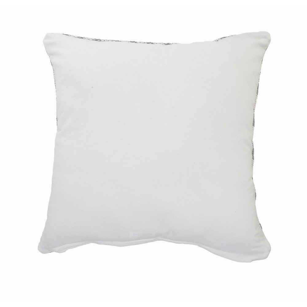 Ox Bay Hand-Woven White/Grey Geometric All-Natural Cotton  Pillow Cover. Picture 5