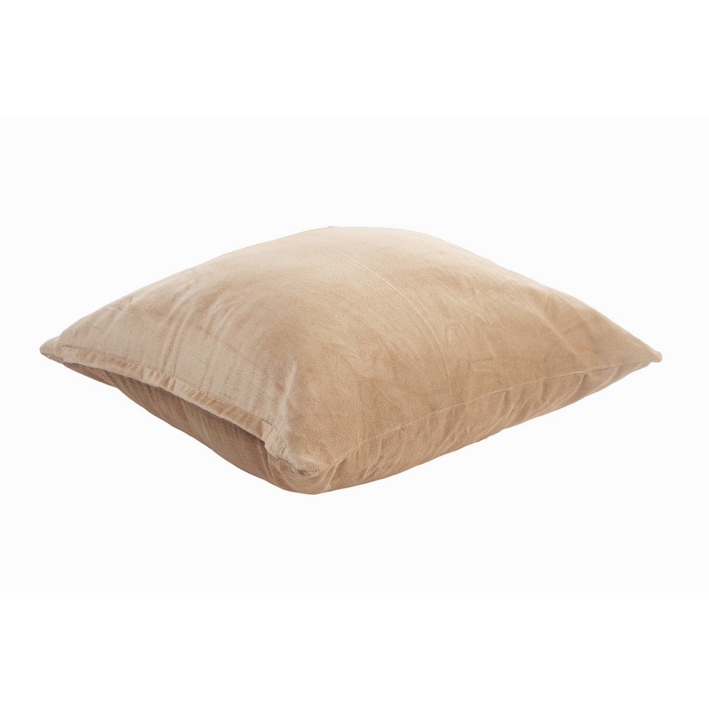Evette Rios Oxford Taupe Velveteen Cotton Throw Pillow. Picture 5
