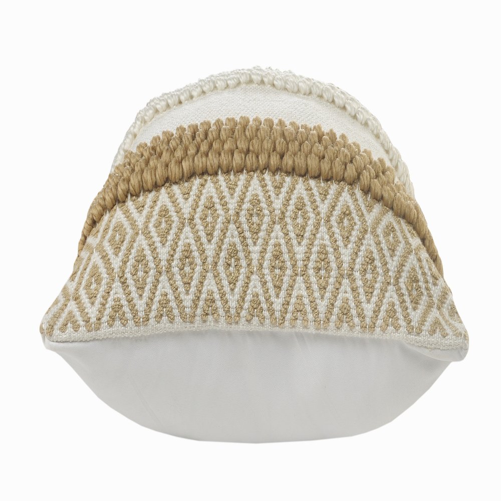 Textured and Geometric Natural Throw Pillow. Picture 6