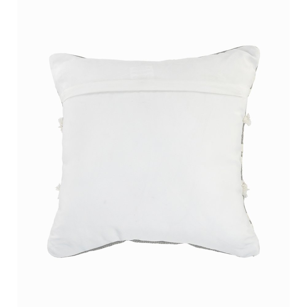 Ox Bay Hand-Woven Gray/White Geometric Resistant Polyester Pillow Cover. Picture 6
