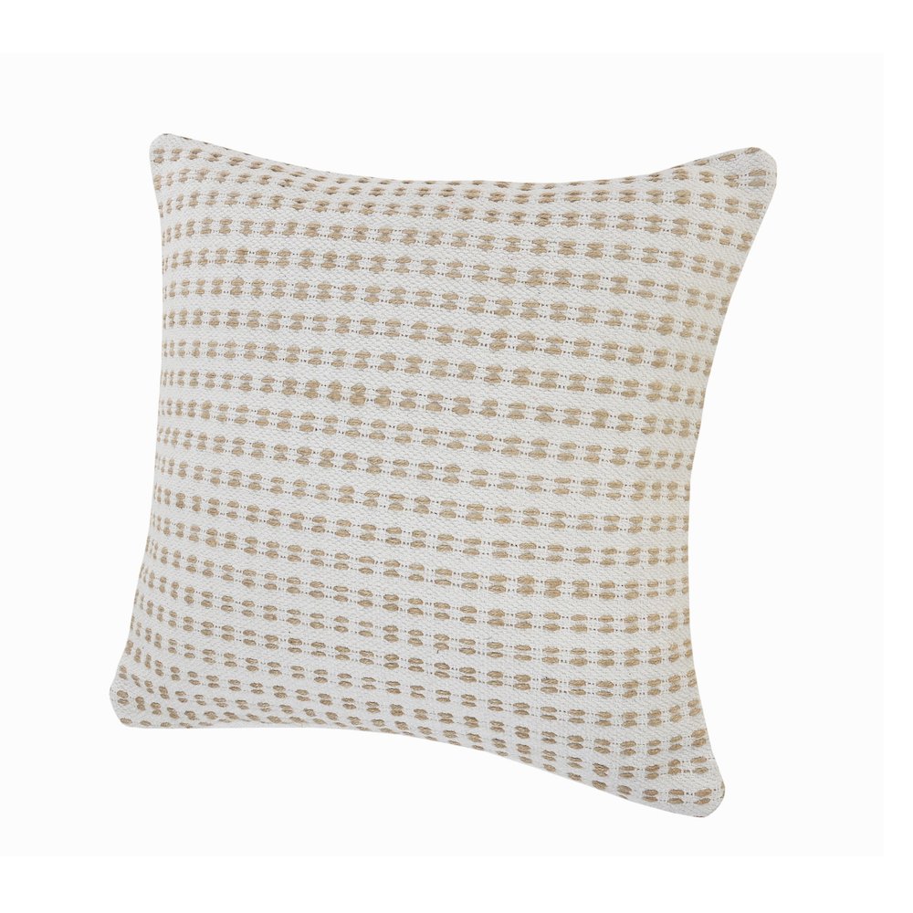 Reed Cotton and Jute Pillow Set of 2 in Tan/White, 20" x 20". Picture 9