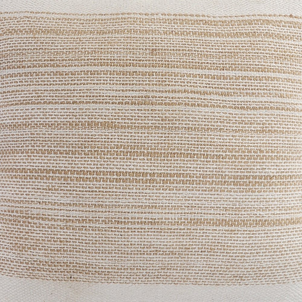 Reed Cotton and Jute Pillow Set of 2 in Tan/White, 20" x 20". Picture 6