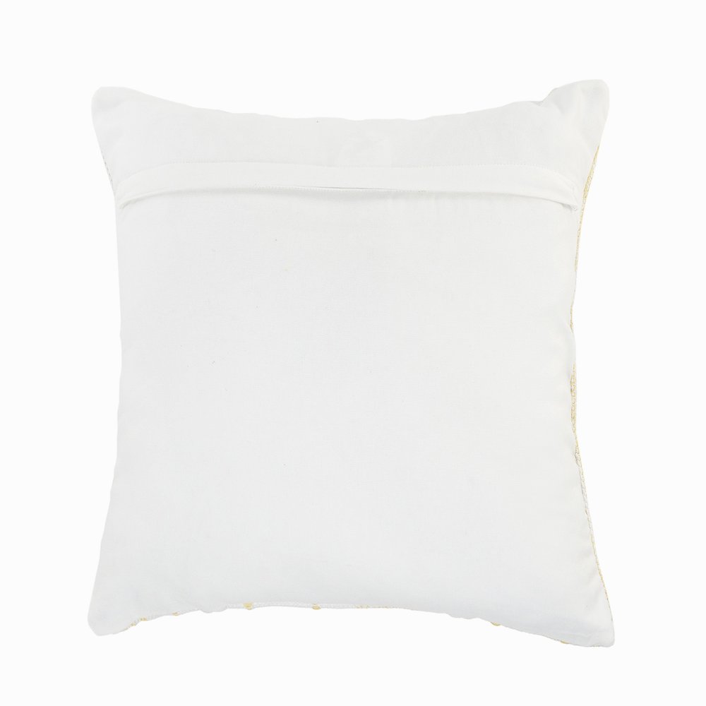 Ox Bay Hand-Woven White/Yellow Stripe All-Natural Cotton  Pillow Cover. Picture 4