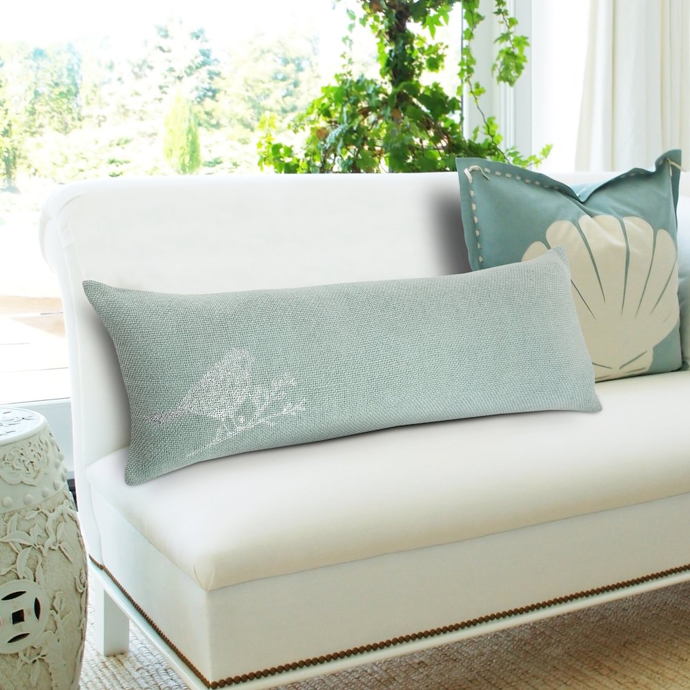 Silver Pirched Bird Lumbar Pillow. Picture 3