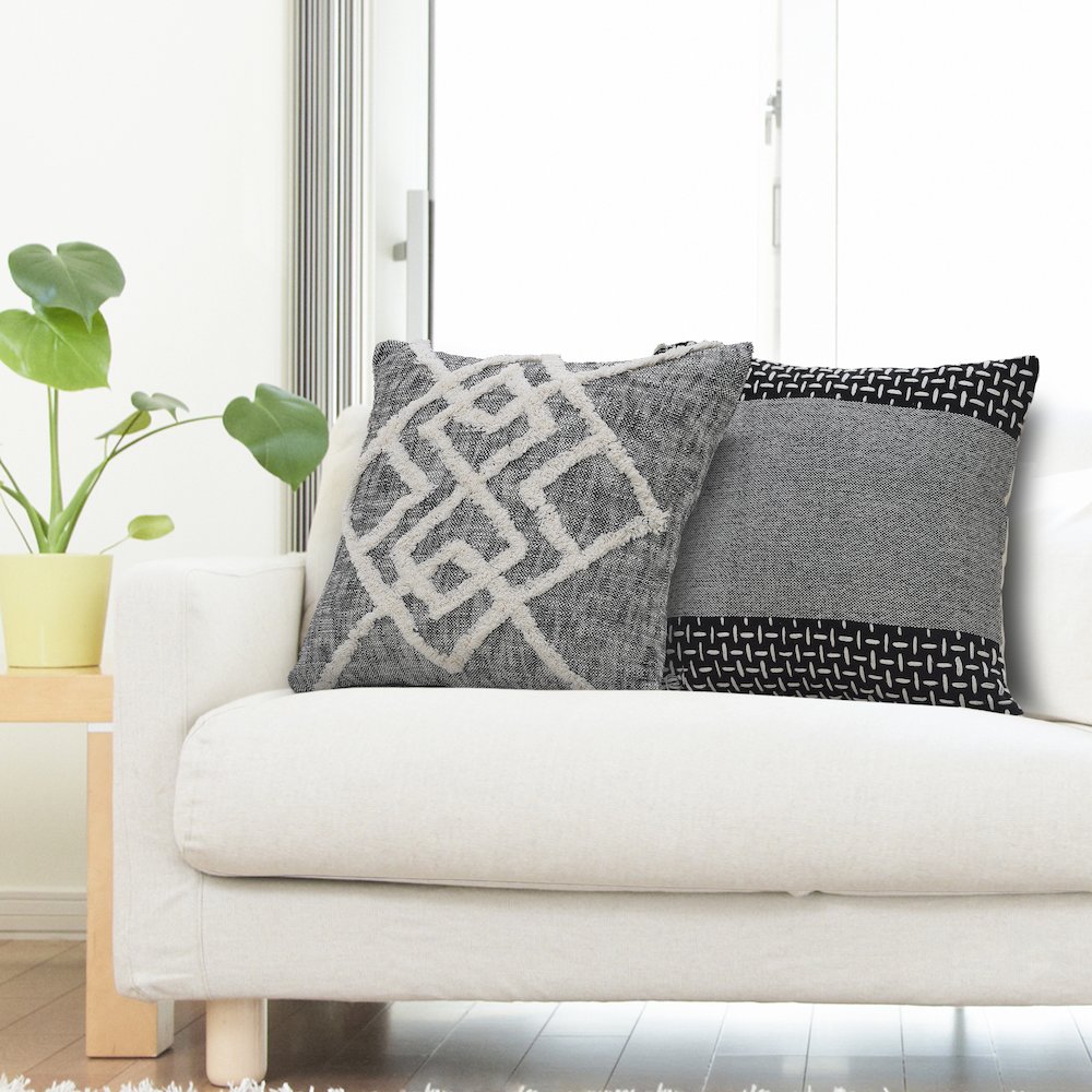 Tufted Geometric Diamond Modern Throw Pillow. Picture 10