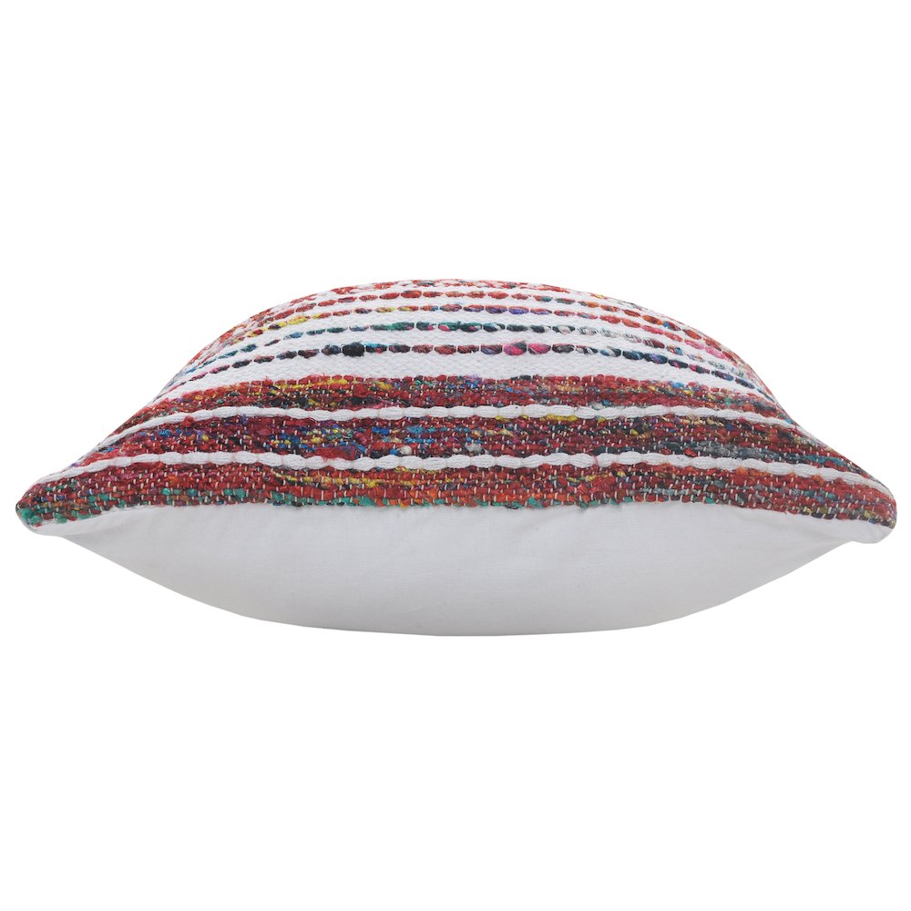 Colorful Chindi Geometric Patterned Throw Pillow. Picture 5
