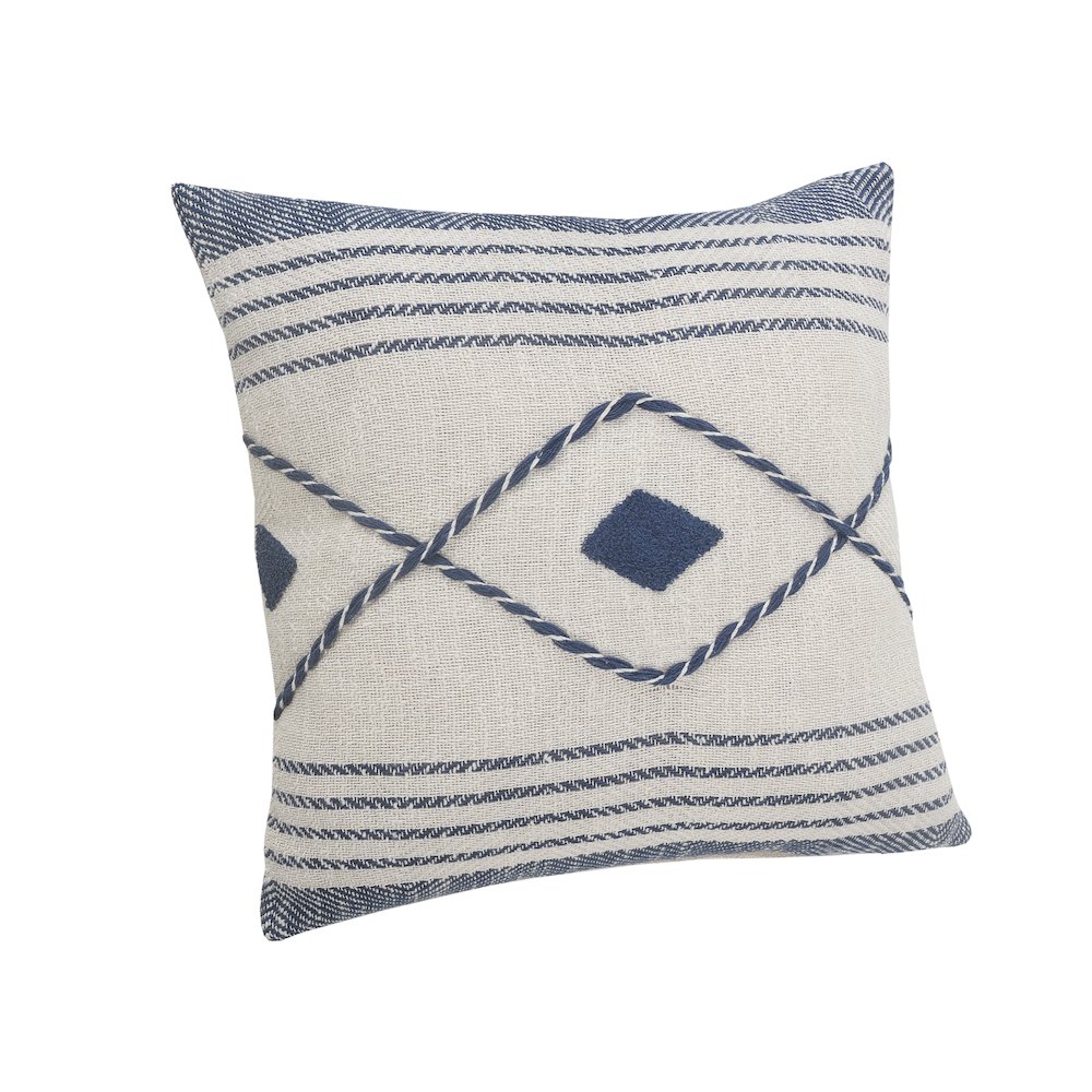 Coastal Edge Geometric Diamond Throw Pillow. Picture 5