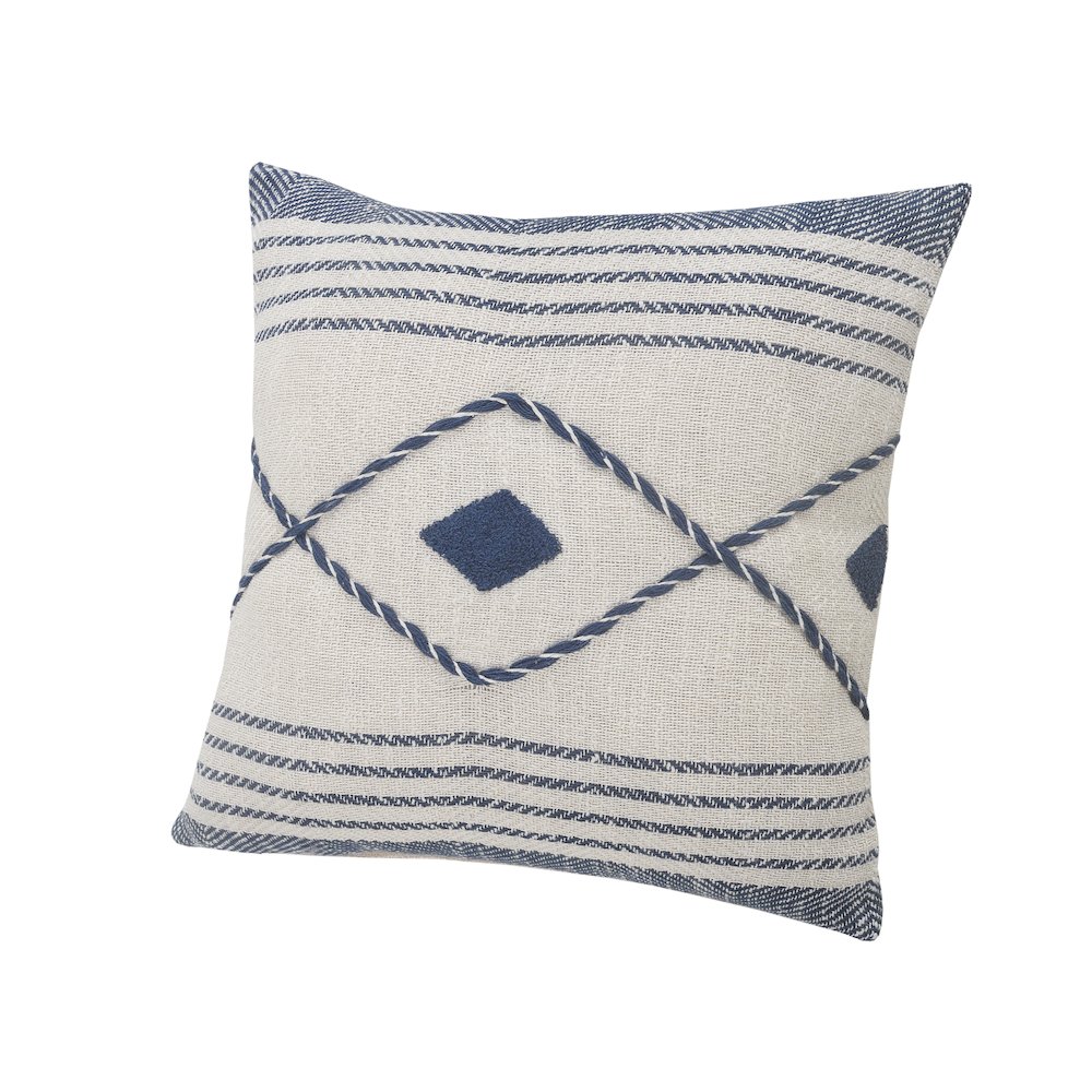 Coastal Edge Geometric Diamond Throw Pillow. Picture 6