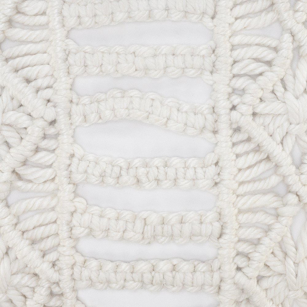 Handmade Macrame Indoor Outdoor Throw Pillow. Picture 3