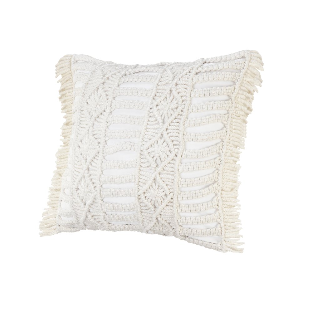 Handmade Macrame Indoor Outdoor Throw Pillow. Picture 5