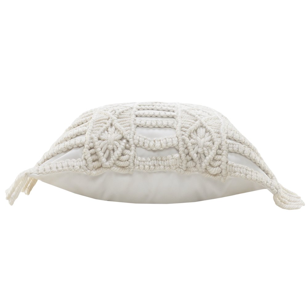 Handmade Macrame Indoor Outdoor Throw Pillow. Picture 6