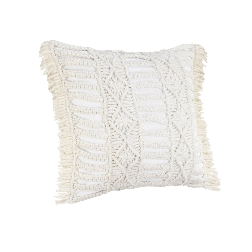 Handmade Macrame Indoor Outdoor Throw Pillow. Picture 7