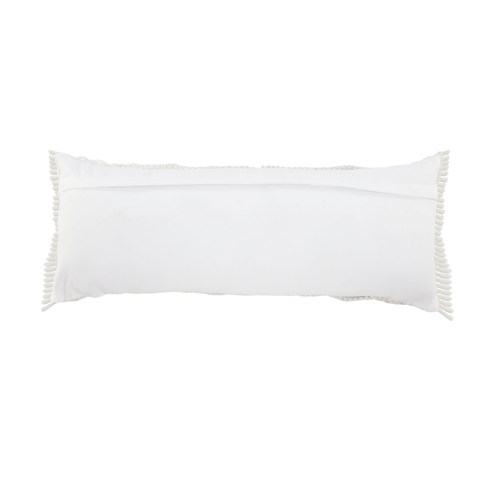 Ox Bay Hand-Woven White Diamond Resistant Polyester Pillow Cover. Picture 5