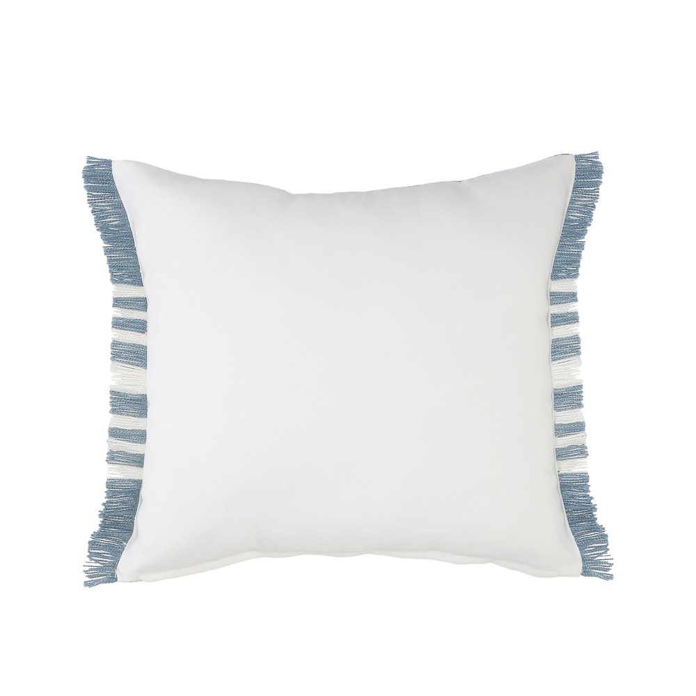 Ox Bay Hand-Woven Blue/White Geometric Resistant Polyester Pillow Cover. Picture 5