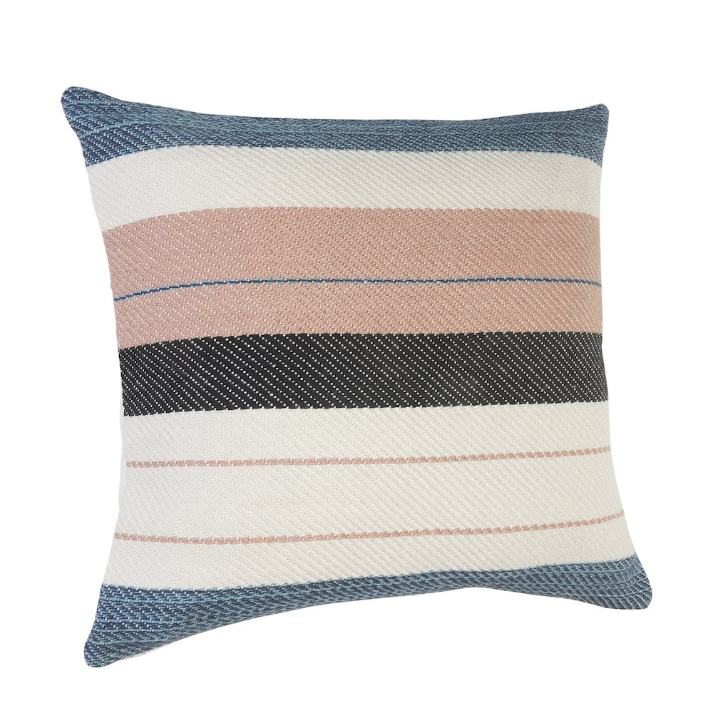 Ox Bay Hand-Woven White/Pink Geometric Resistant Polyester Pillow Cover. Picture 4