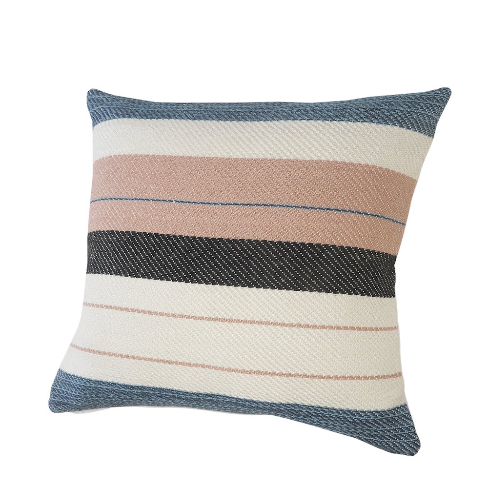 Ox Bay Hand-Woven White/Pink Geometric Resistant Polyester Pillow Cover. Picture 5