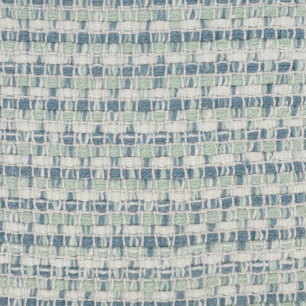 Ox Bay Hand-Woven Blue/Green Stripe Resistant Polyester Pillow. Picture 6