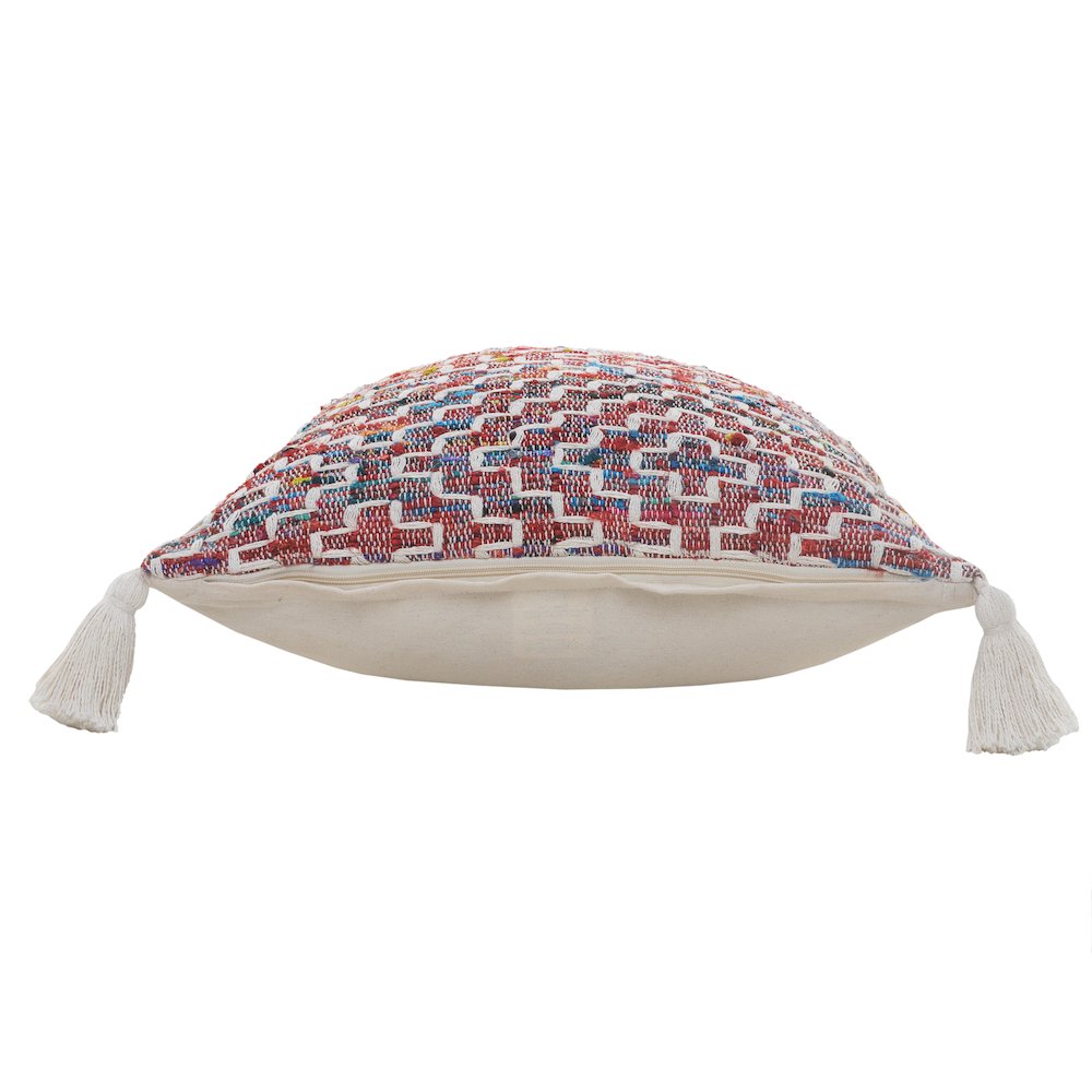 Dazzling Diamonds Chindi Throw Pillow with Tassels. Picture 8