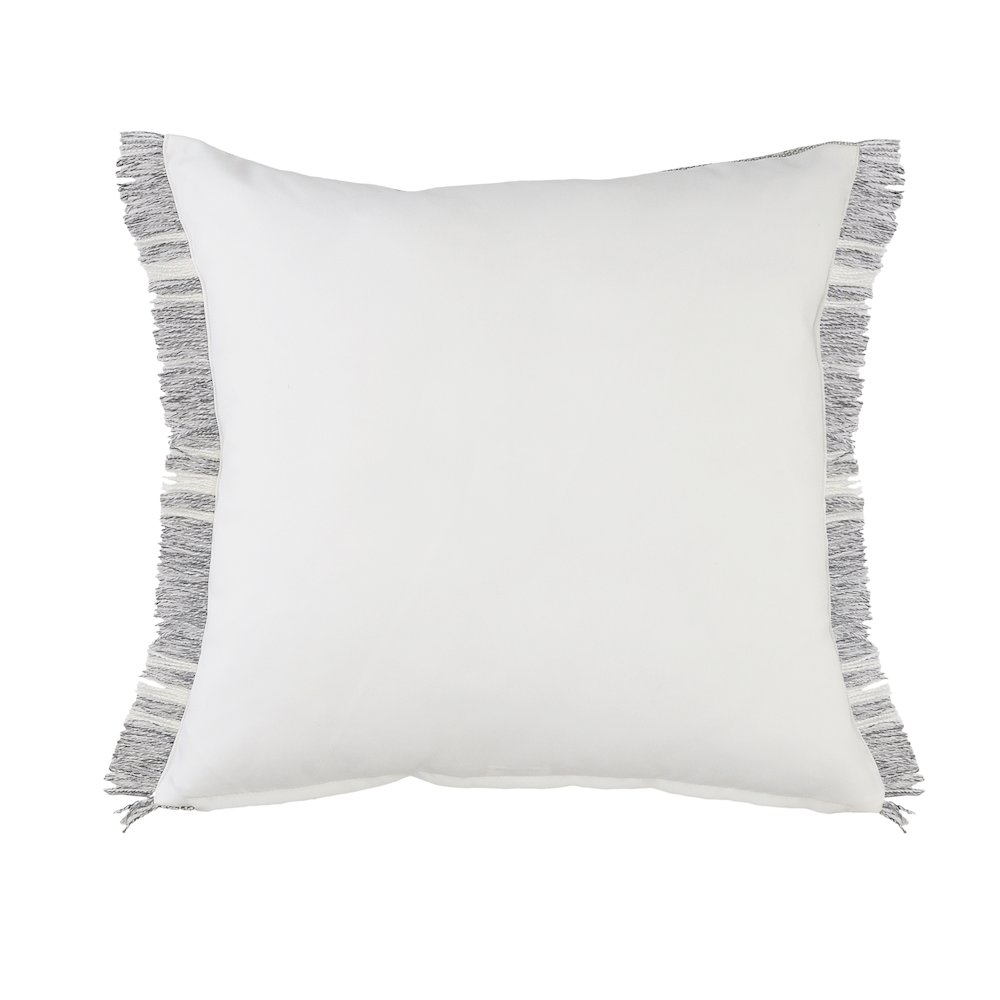 Ox Bay Hand-Woven Gray/White Stripe Resistant Polyester Pillow Cover. Picture 5