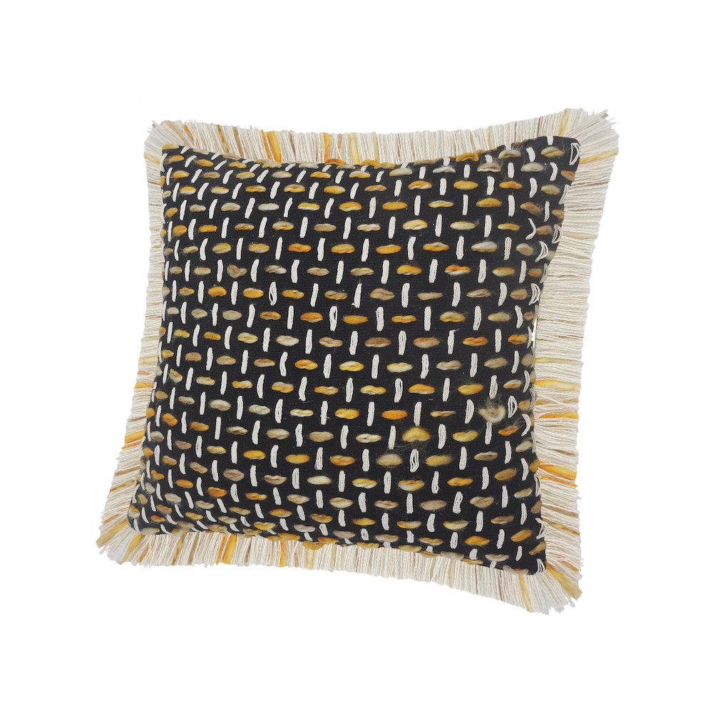 Modern Interwoven Throw Pillow with Fringe. Picture 4