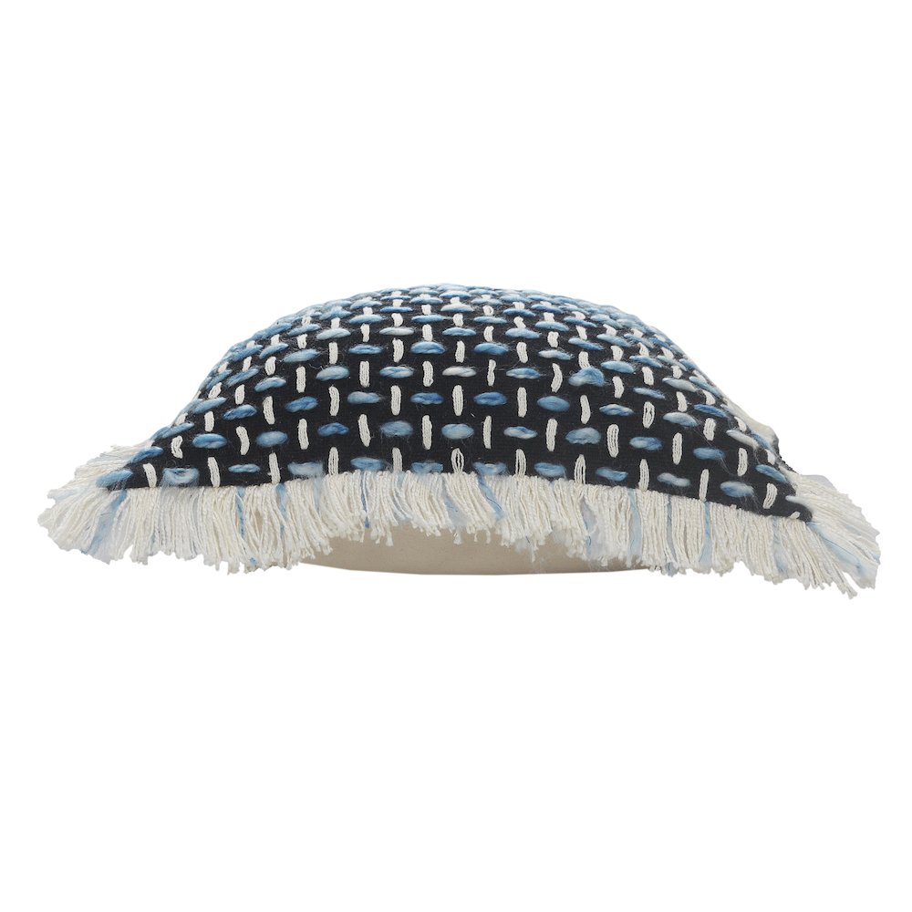 Modern Interwoven Throw Pillow with Fringe. Picture 3