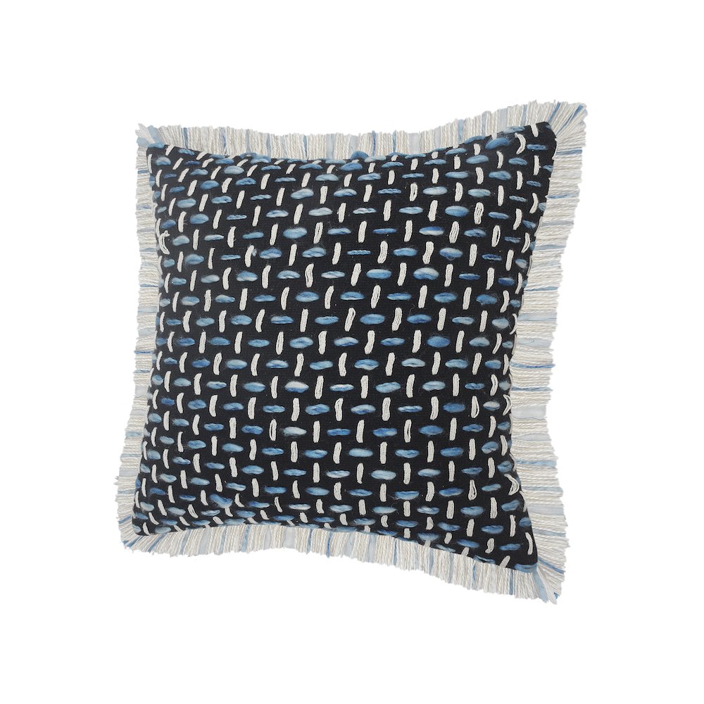 Modern Interwoven Throw Pillow with Fringe. Picture 4