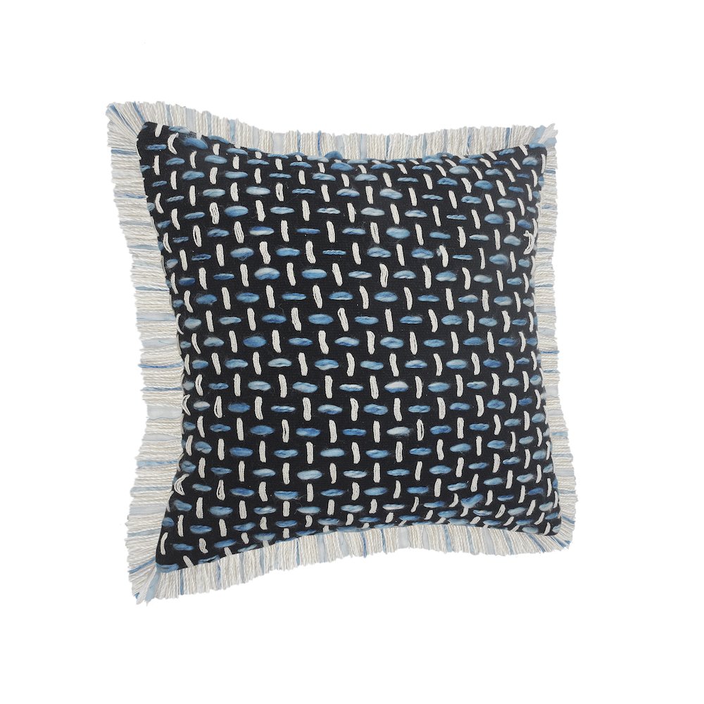Modern Interwoven Throw Pillow with Fringe. Picture 6