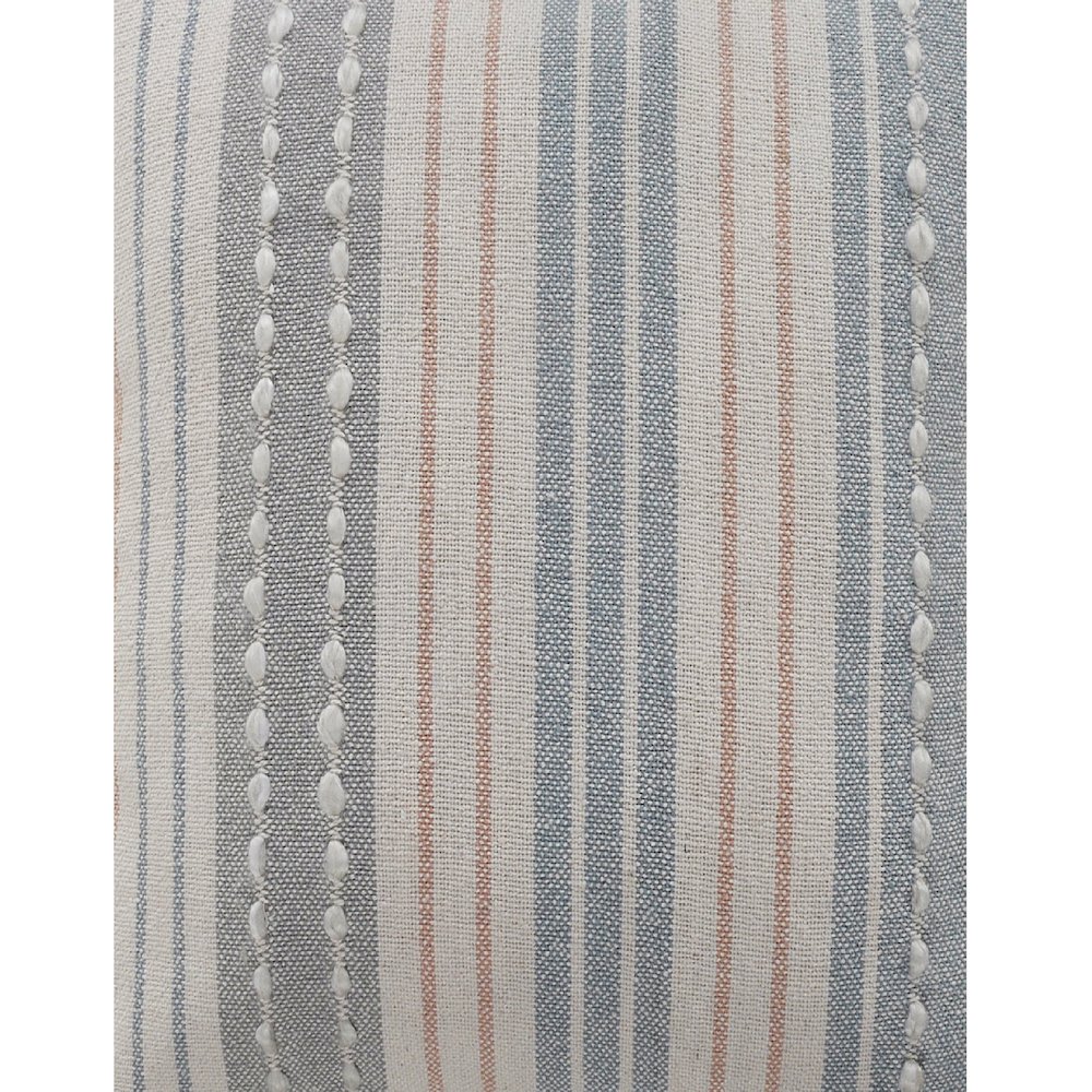 Ox Bay Hand-Woven Gray/White Stripe Resistant Polyester Pillow Cover. Picture 3