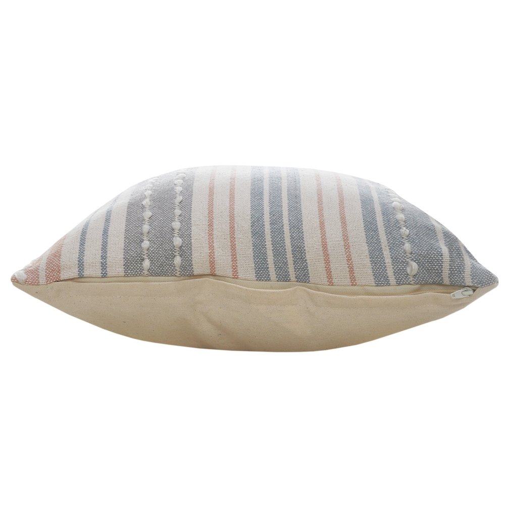 Ox Bay Hand-Woven Gray/White Stripe Resistant Polyester Pillow Cover. Picture 6