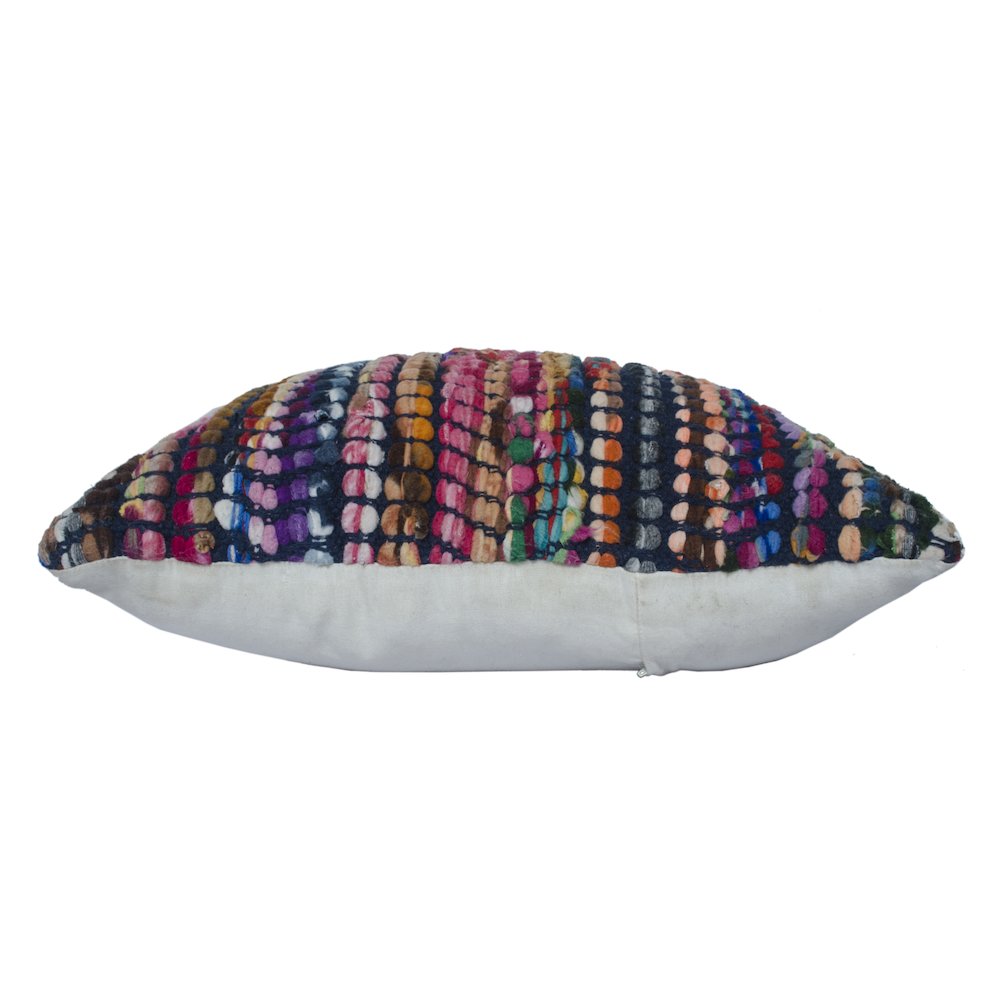 Ox Bay Hand-Woven Black/Multicolored Geometric Cotton Blend Pillow Cover. Picture 5