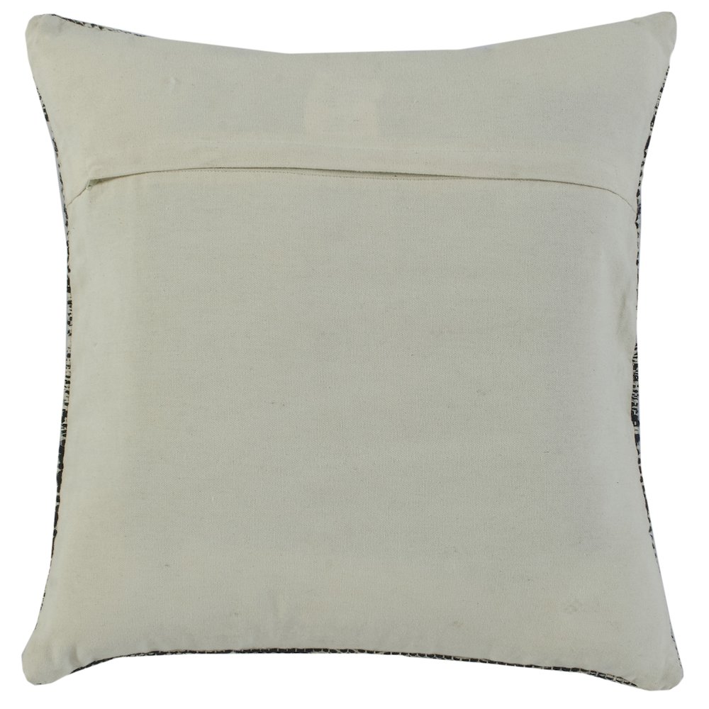 Ox Bay Hand-Woven Black/White Distressed Cotton Blend Pillow Cover. Picture 3