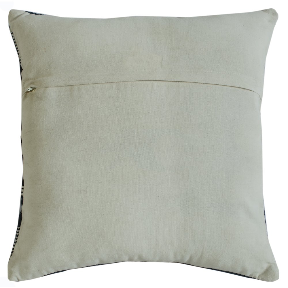 Ox Bay Hand-Woven Blue/White Stripe Cotton Blend Pillow Cover. Picture 3