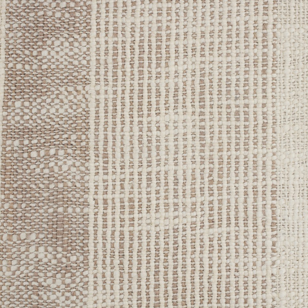 Ox Bay Tan/Cream Stripe All-Natural Cotton Pillow Cover. Picture 2