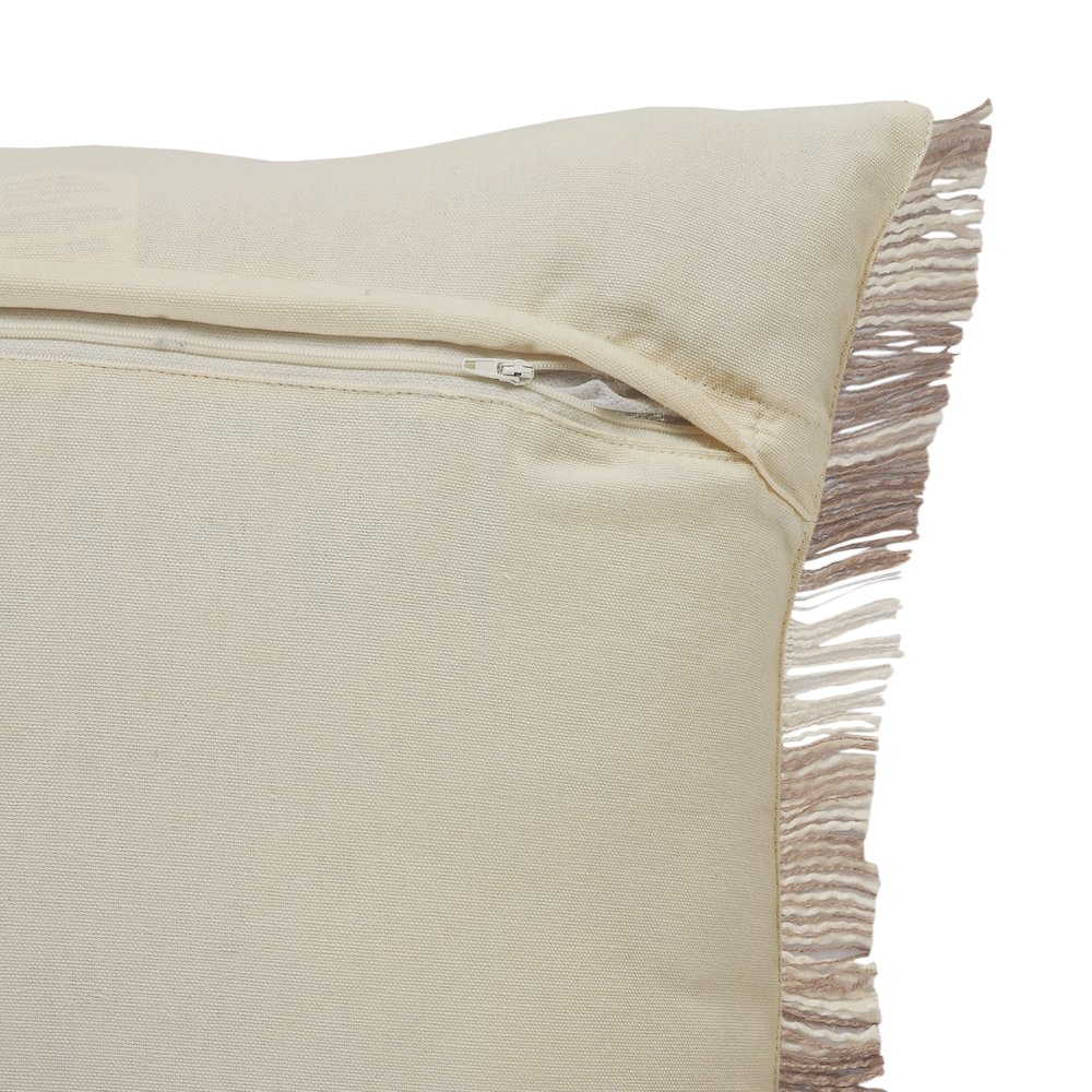 Ox Bay Tan/Cream Stripe All-Natural Cotton Pillow Cover. Picture 3