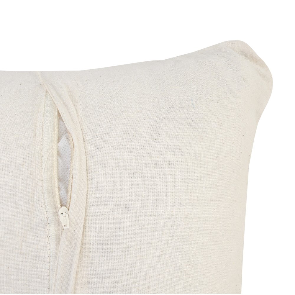 Ox Bay Hand-Woven White/Multicolored Geometric Cotton Blend Pillow Cover. Picture 3