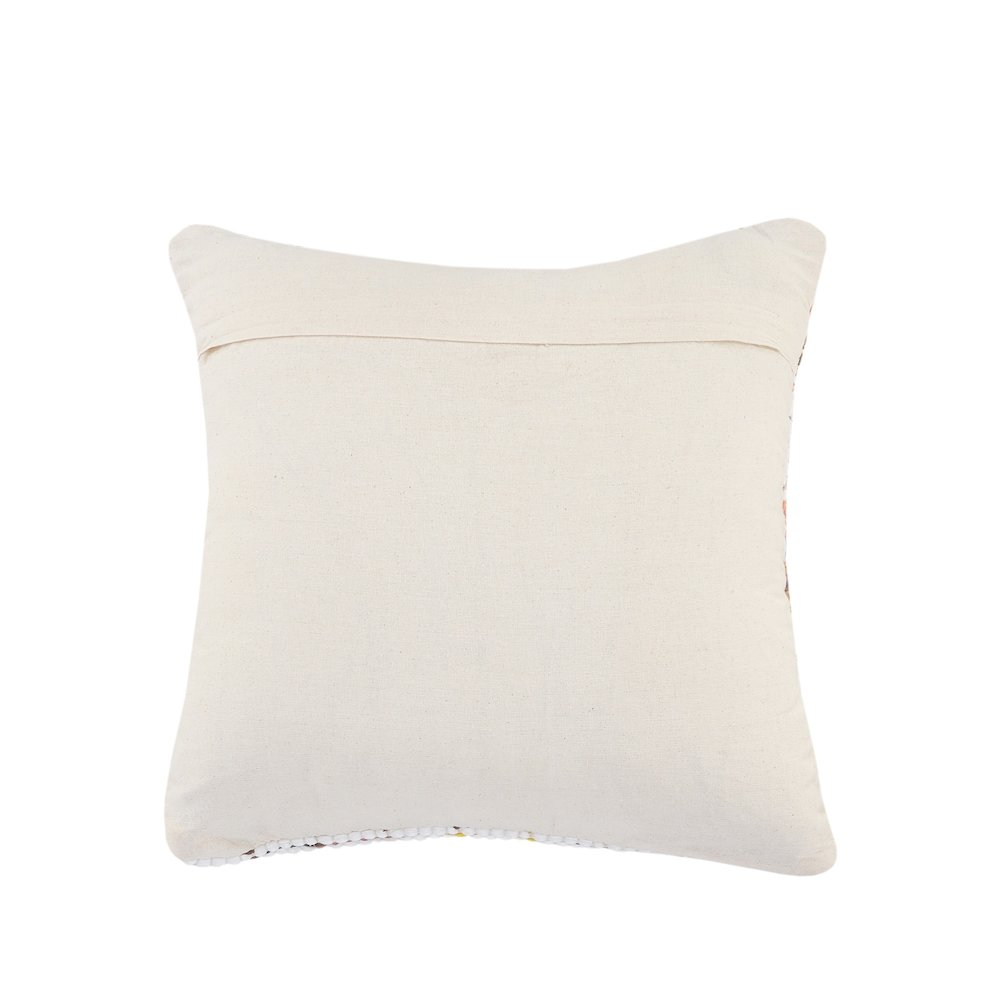 Ox Bay Hand-Woven White/Multicolored Geometric Cotton Blend Pillow Cover. Picture 7
