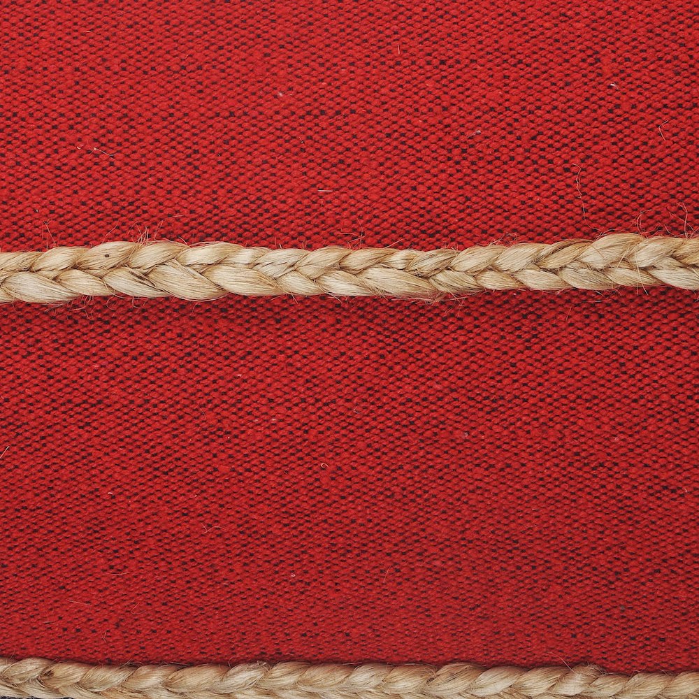 Ox Bay Red/Navy Stripe Cotton Blend Pillow Cover. Picture 2