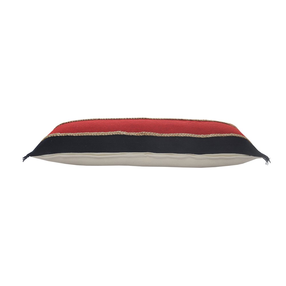 Ox Bay Red/Navy Stripe Cotton Blend Pillow Cover. Picture 4