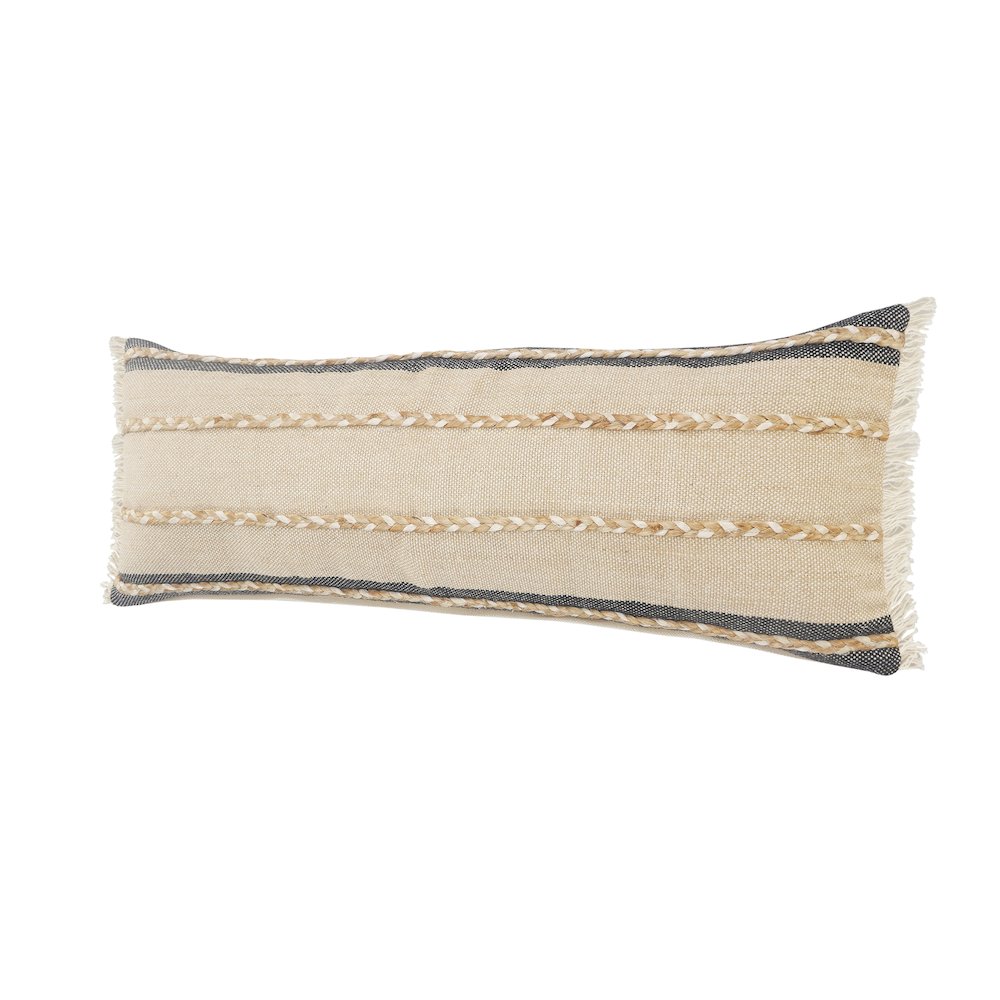Ox Bay Black/Tan Stripe Cotton Blend Pillow Cover. Picture 8
